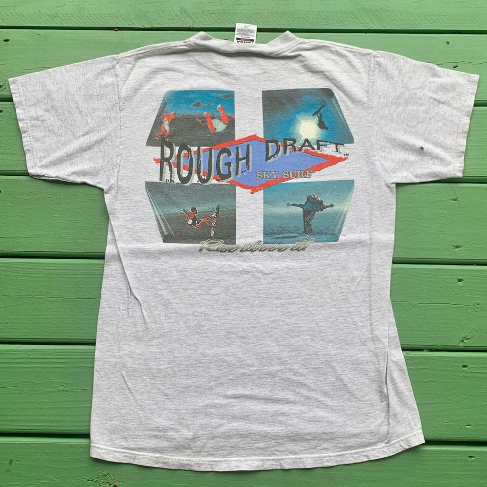 Vintage Rough Draft Sky Diving Shirt Size Large